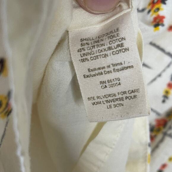 FREE PEOPLE FLORAL PRINT LINEN BLEND‎  MINI SKIRT SIZE M VINTAGE - Picture 8 of 9